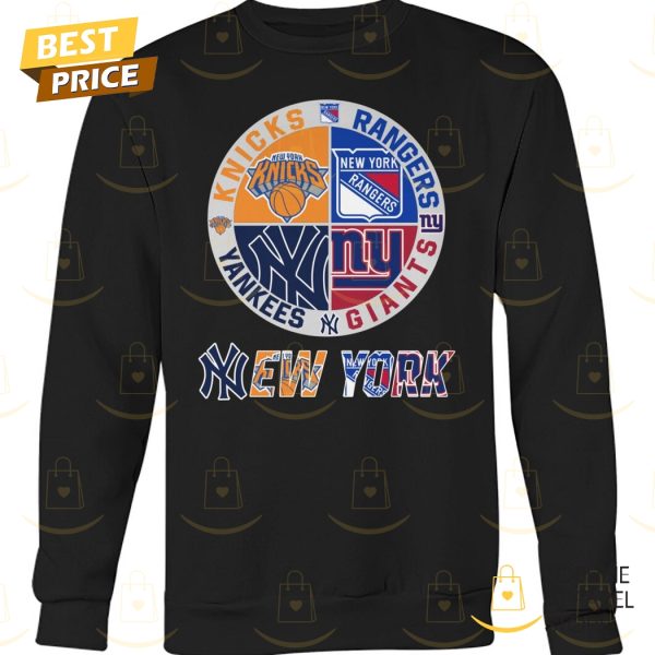 New York Knicks x New York Rangers x New York Yankees x New York Giants Unisex T-Shirt