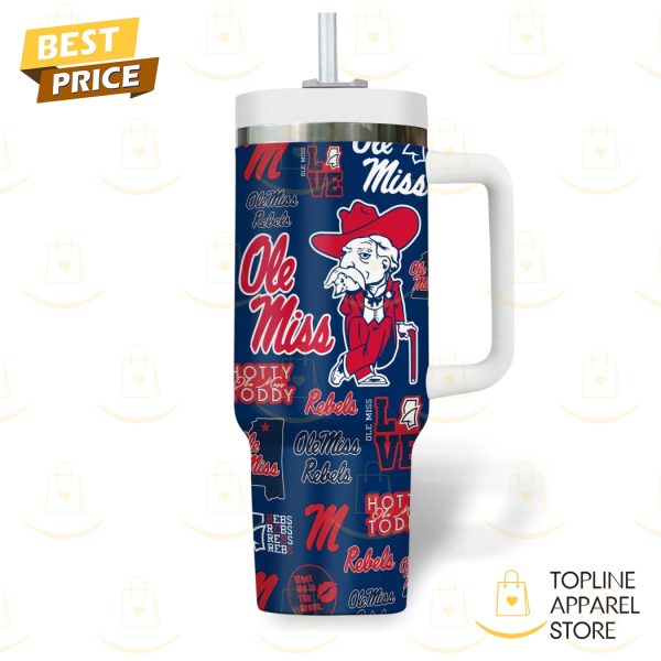 Ole Miss Rebels Tumbler With Handle And Straw