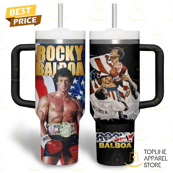 Rocky Balboa Tumbler With Handle And Straw