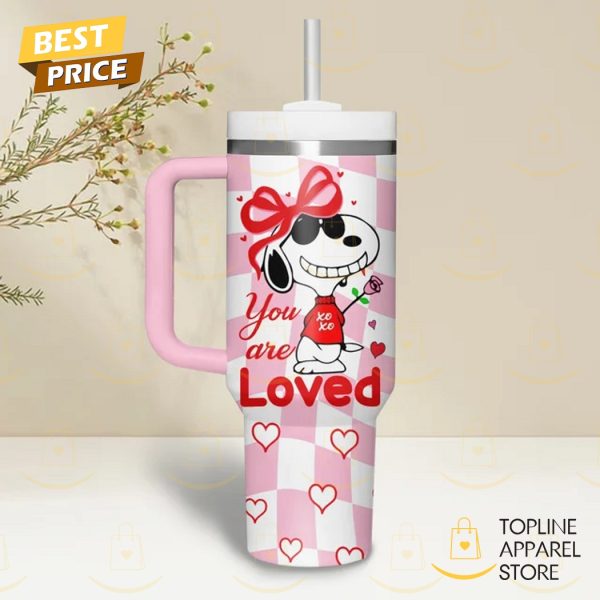 Snoopy Happy Valentina Tumbler With Handle And Straw