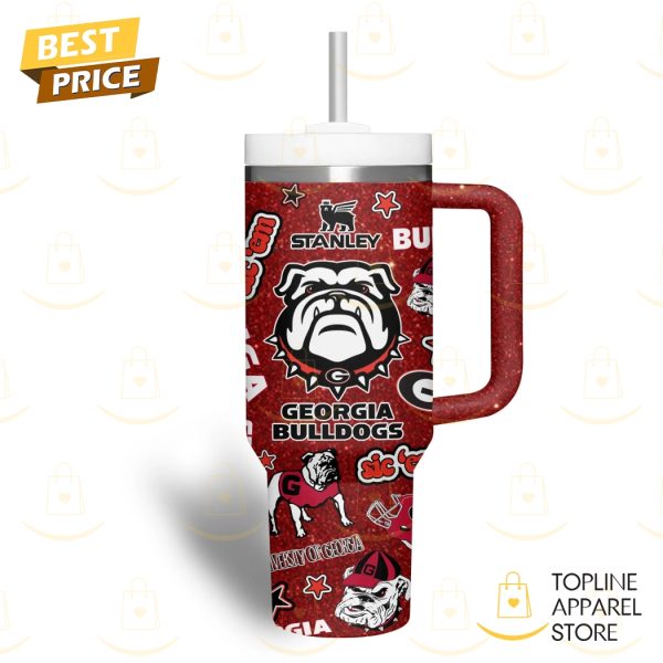 Georgia Bulldogs Sic Em Go Dawgs Tumbler With Handle And Straw