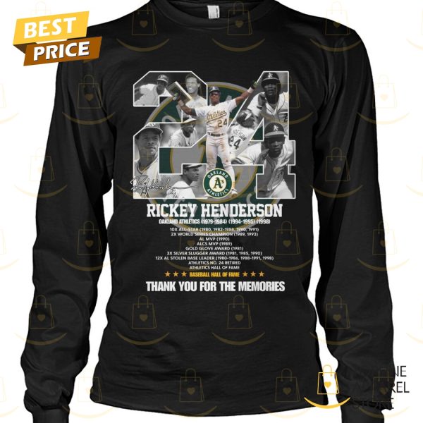 Oakland Athletics Rickey Henderson 1958-2024 Thank You For The Memories Signature Unisex T-Shirt