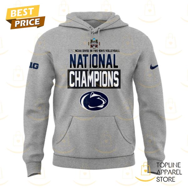 2024 National Champions Penn State Nittany Lions Volleyball Hoodie – Grey