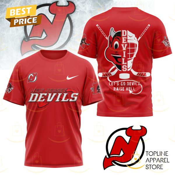 New Jersey Devils Let Go Devils Raise Hell 3D T-Shirt – Red