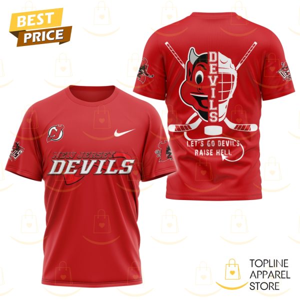 New Jersey Devils Let Go Devils Raise Hell 3D T-Shirt – Red