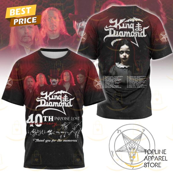 King Diamond 40th Anniversary Signature Thank You For The Memories 3D T-Shirt