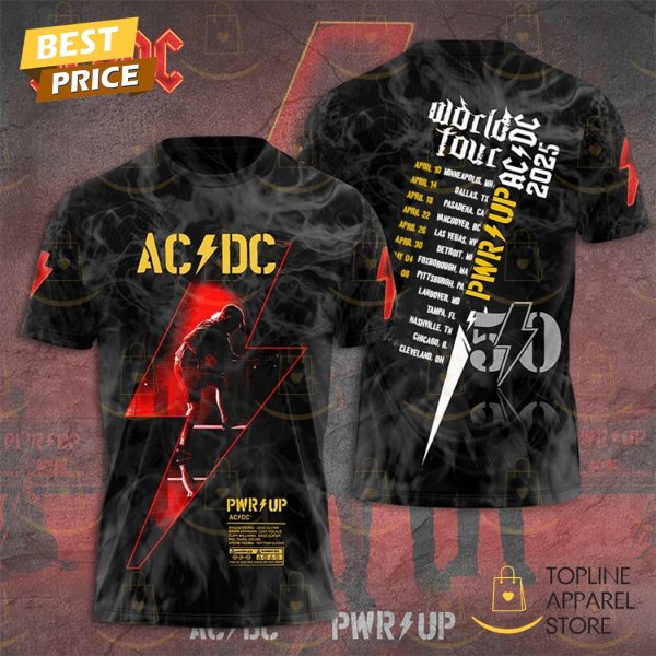 AC DC World Tour 2025 Pwr Up 3D T-Shirt