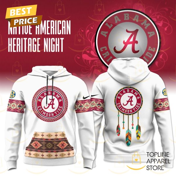 Alabama Crimson Tide Football Native American Heritage Hoodie – White