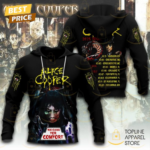 Alice Cooper 2025 Tour Too Close For Comfort Hoodie