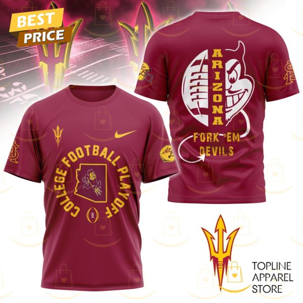 Arizona State Sun Devils College Football Olayoff Fork Em Devils 3D T-Shirt