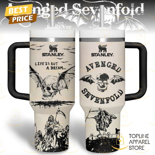 Avenged Sevenfold Life Is But A Dream Tumbler With Handle And Straw