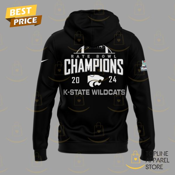 2024 Rate Bowl Champions K-State Kansas State Wildcats Black Hoodie