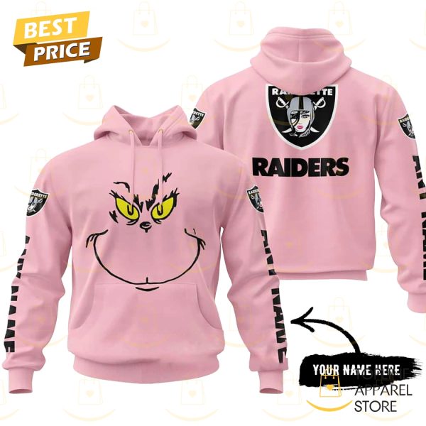 Personalized The Grinch x Las Vegas Raiders Hoodie – Pink