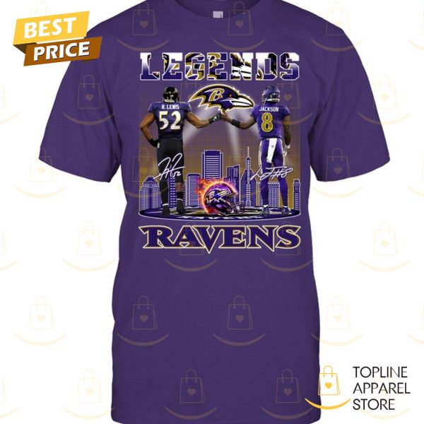 Baltimore Ravens Ray Lewis x Lamar Jackson Legends Siganture Unisex T-Shirt