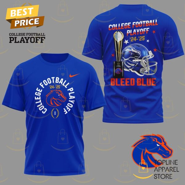 Boise State Broncos College Football Playoff 24-25 Bleed Blue 3D T-Shirt – Blue