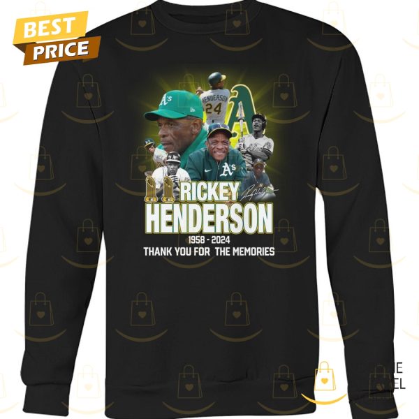 Rickey Henderson Oakland Athletics 1958-2024 Thank You For The Memories Unisex T-Shirt