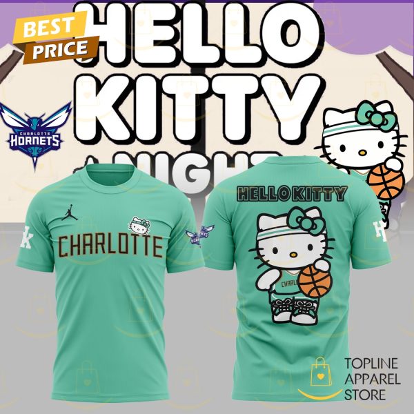 Charlotte Hornets Basketball x Hello Kitty 3D T-Shirt