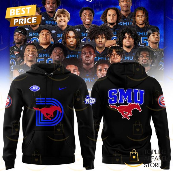 Dark Mode SMU Mustangs Football Design Hoodie