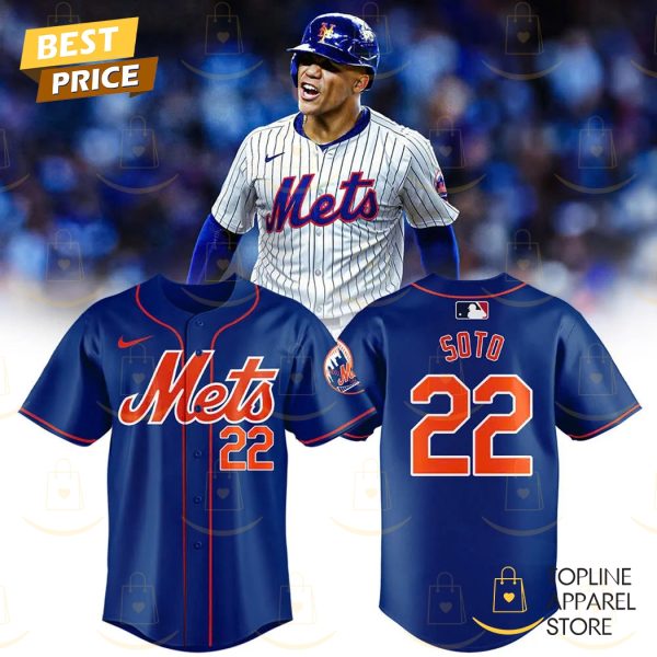 New York Mets Juan Soto 22 Baseball Jersey – Blue