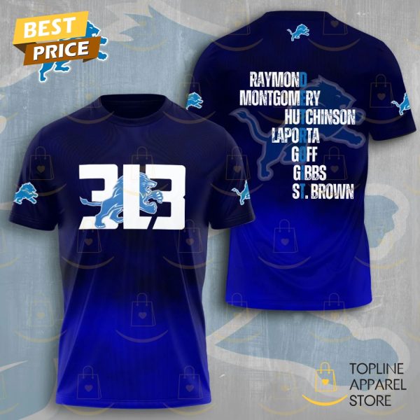 Detroit Lions 313 Raymond – Laporta 3D T-Shirt