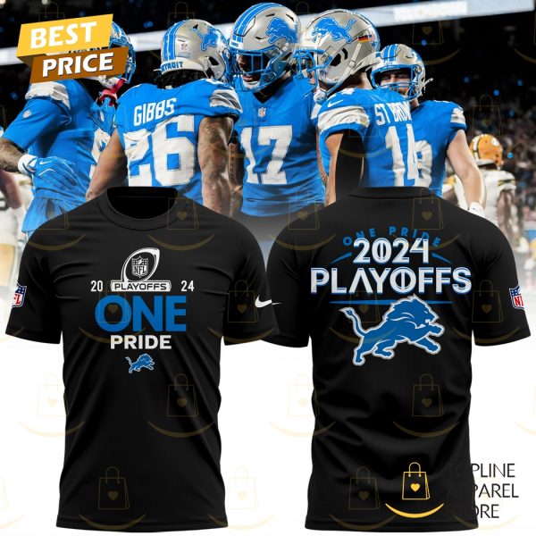 Detroit Lions Play Offs 2024 One Pride 3D T-Shirt