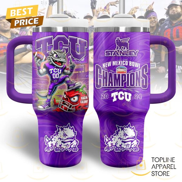 TCU Horned Frogs New Mexico Bowl Champions Tumbler With Handle And Straw