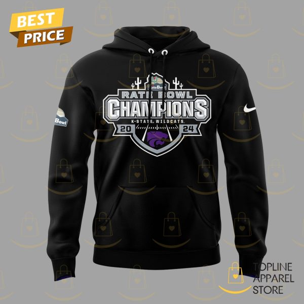 2024 Rate Bowl Champions K-State Kansas State Wildcats Black Hoodie