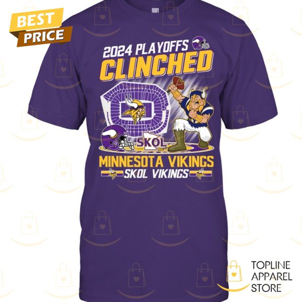 2024 Playoffs Clinched Minnesota Vikings Unisex T-Shirt