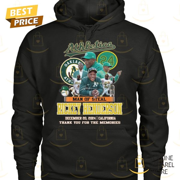 Oakland Athletics Rickey Henderson Man Of Steal Signature Thank You For The Memories Unisex T-Shirt