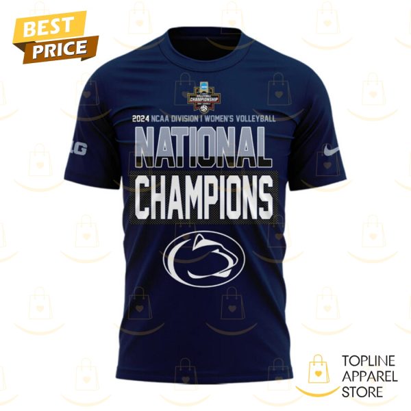 2024 National Champions Penn State Nittany Lions Volleyball 3D T-Shirt – Blue