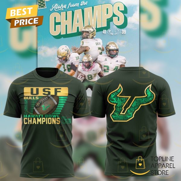 South Florida Bulls Football Hawai I Bowl Champions 3D T-Shirt