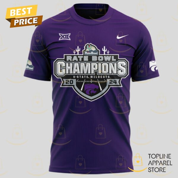 2024 Rate Bow Champions Kansas State Wildcats Football 3D T-Shirt