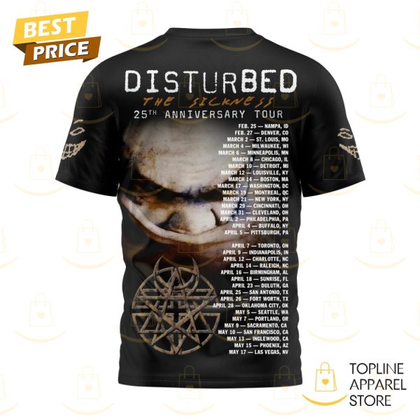 Disturbed The Sickness 25th Anniversary Tour 3D T-Shirt