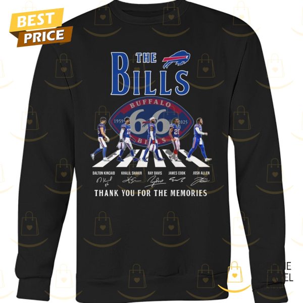 The Buffalo Bills 66 Year 1959-2025 Signature Thank You For The Memories Unisex T-Shirt