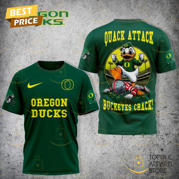 Oregon Ducks Quack Attack Buckeyes Crack 3D T-Shirt