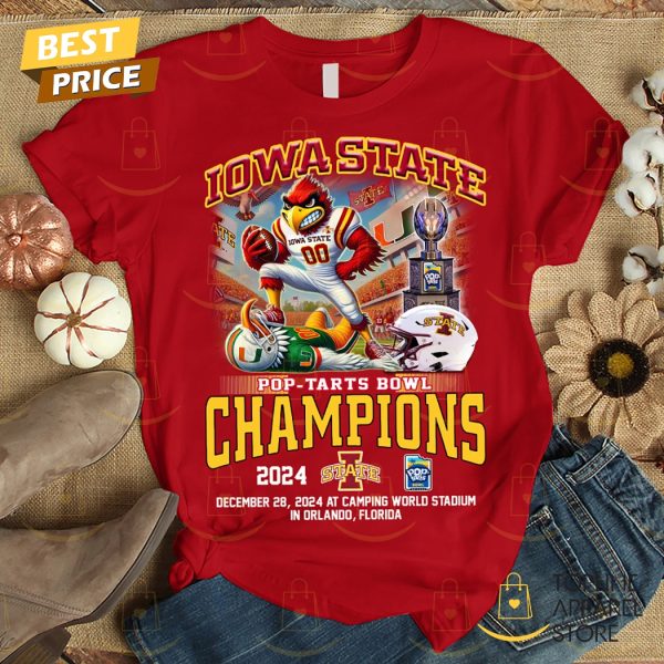 Iowa State Cyclones Pop-Tarts Bowl Champions 2024 Unisex T-Shirt