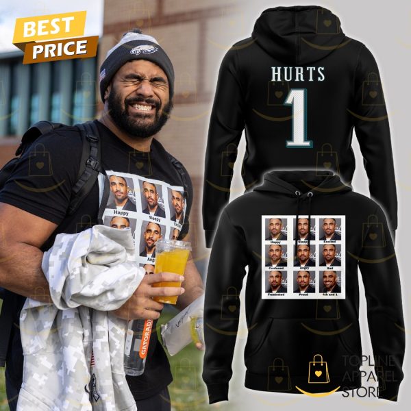 Jaylen Hurts Philadelphia Eagles Design Hoodie – Black