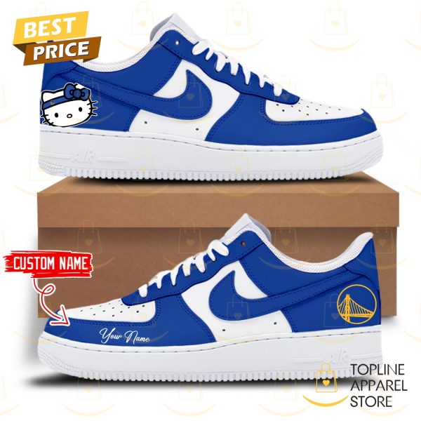 Personalized Golden State Warriors x Hello Kitty Air Force 1 – Blue