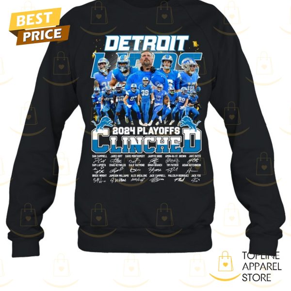 Detroit Lions 2024 Playoffs Clinched Signature Unisex T-Shirt