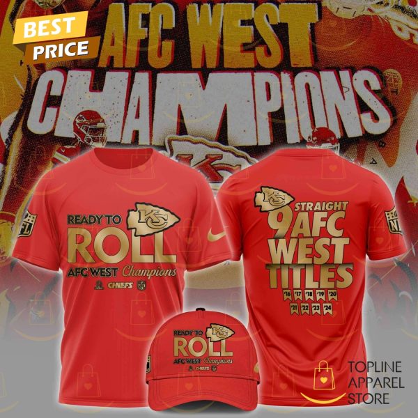 Kansas City Chiefs Champions Straight 9 AFC West Titles 3D T-Shirt