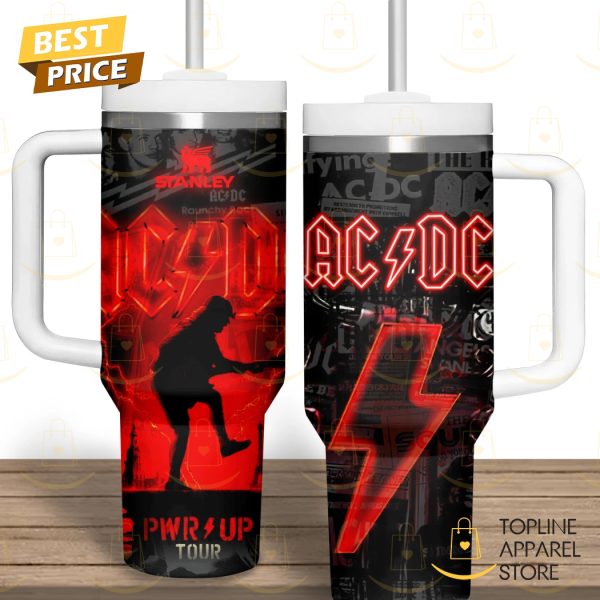 AC DC Pwr Up Tour Tumbler With Handle And Straw