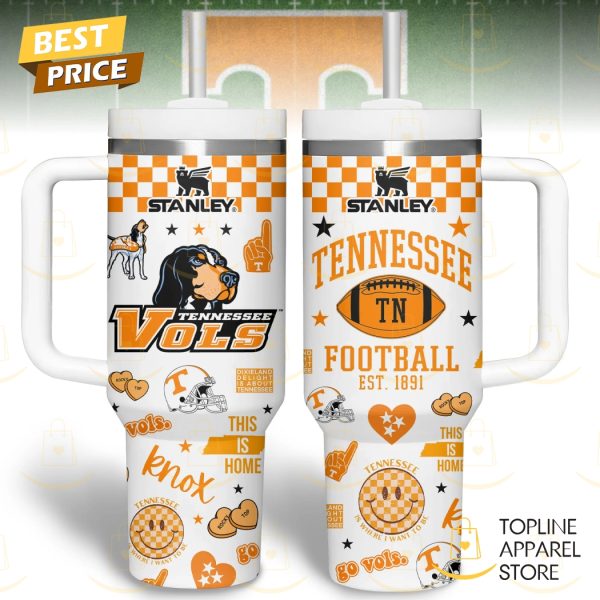 Tennessee Volunteers This Is Home Tumbler With Handle And Straw