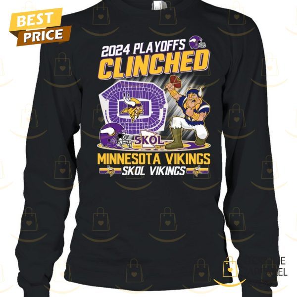 2024 Playoffs Clinched Minnesota Vikings Unisex T-Shirt