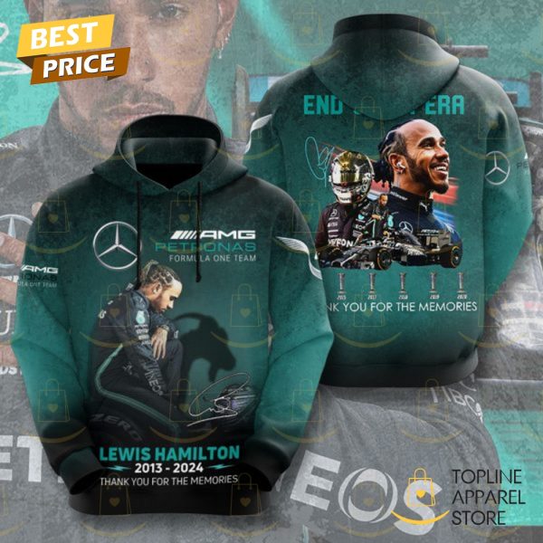 Lewis Hamilton End Of An Era Signature 2013-2024 Thank You For The Memories 3D T-Shirt