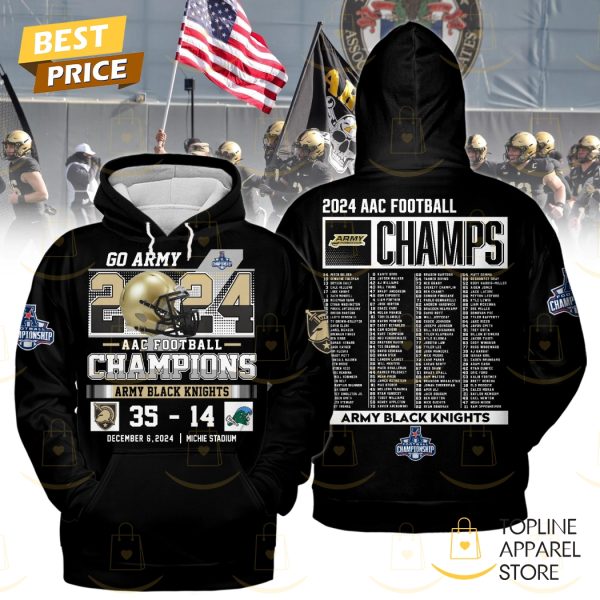 Go Army – AAC Football Champions 2024 Army Black Knights Hoodie