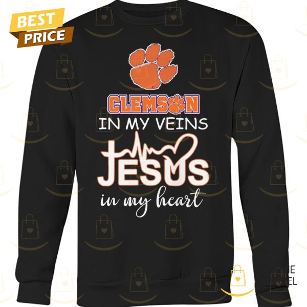 Clemson Tigers – Clemson In My Veins Jesus In My Heart Unisex T-Shirt