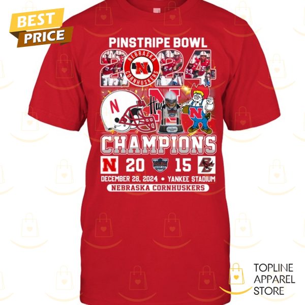 Nebraska Cornhuskers 2024 Pinstripe Bowl Champions Unisex T-Shirt