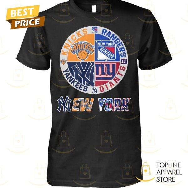 New York Knicks x New York Rangers x New York Yankees x New York Giants Unisex T-Shirt