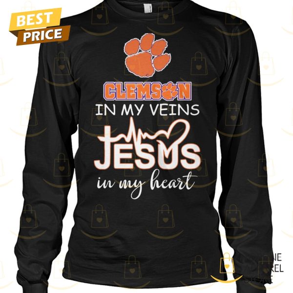 Clemson Tigers – Clemson In My Veins Jesus In My Heart Unisex T-Shirt