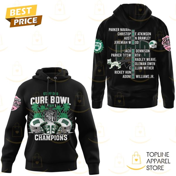 2024 StaffDNA Cure Bowl Champions Ohio Bobcats Hoodie – Black